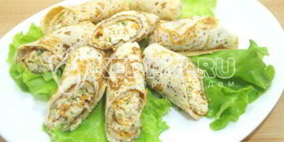 Шаг 9: блинов с курицей и морковью по-корейски