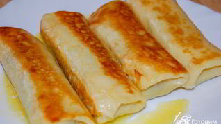 Рецепт Блинов с начинкой из печени