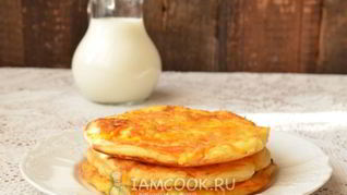 Рецепт Блинов с припеком из яблок и моркови