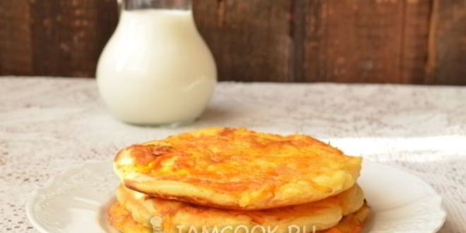 Рецепт блинов с припеком из яблок и моркови