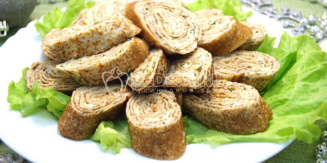 Рецепт блинов с рыбой и сыром