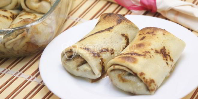 Рецепт блинов с творогом и изюмом