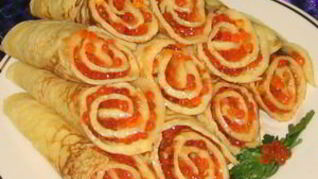 Рецепт Дрожжевых блинов с красной икрой