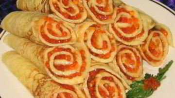 Рецепт Дрожжевых блинов с красной икрой