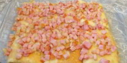 Шаг 11: фаршированных блинов, запеченных с ветчиной и сыром