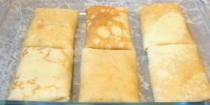 Шаг 5: фаршированных блинов, запеченных с ветчиной и сыром