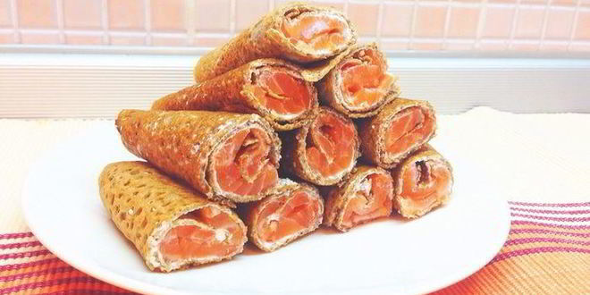 Рецепт гречневых блинов с лососем