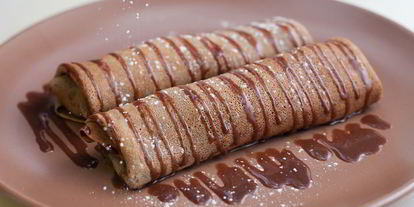 Шаг 14: шоколадных блинов с бананом