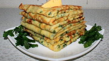 Рецепт Сырных блинчиков с петрушкой