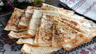 Рецепт Тонких блинов с дырочками на сыворотке