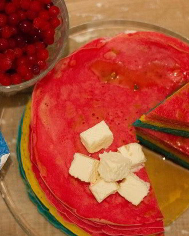 Рецепт цветных блинчиков