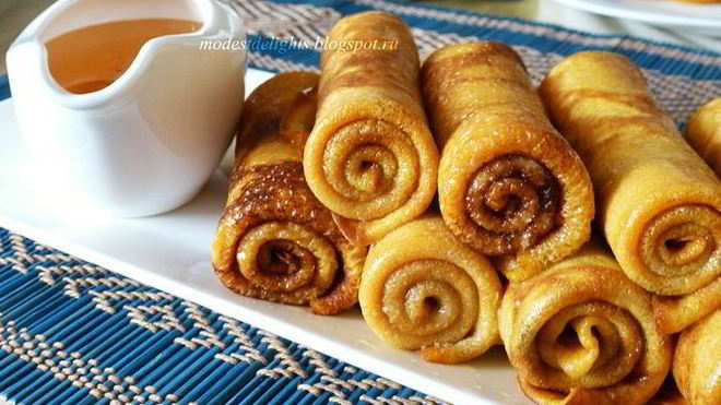 Рецепт Тыквенных блинчиков с корицей