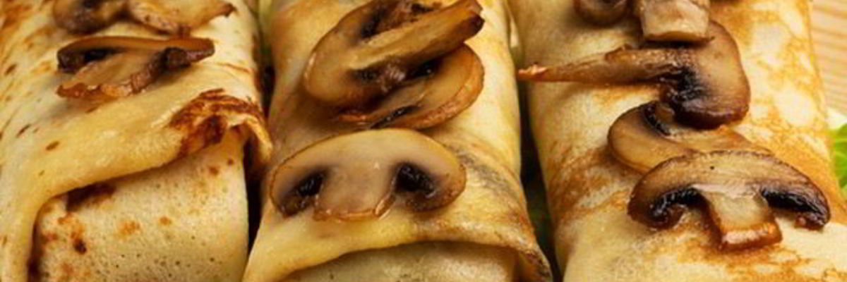 Рецепт Запеченных блинов с курицей и шампиньонами