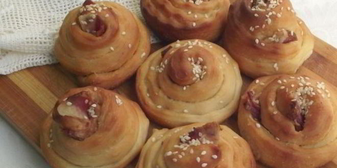 Рецепт Булочек-улиток с беконом
