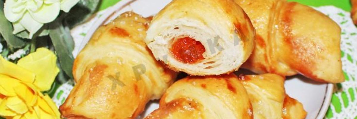 Рецепт Круассанов из слоеного дрожжевого теста