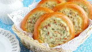 Рецепт Ватрушек с копченым сыром и укропом