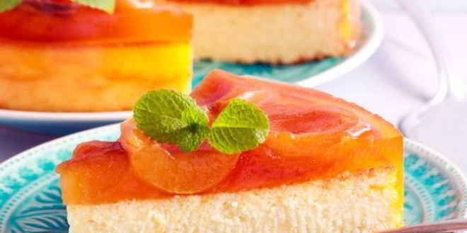 Рецепт чизкейка с консервированными персиками
