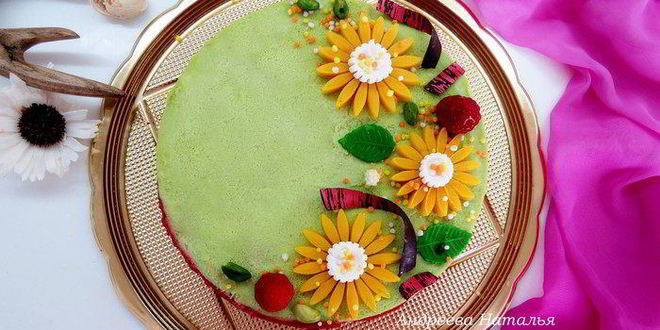 Рецепт фисташкового чизкейка с малиной