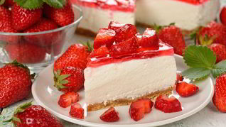 Рецепт Клубничного чизкейка на песочной основе