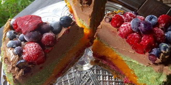 Рецепт веганского чизкейка радуга