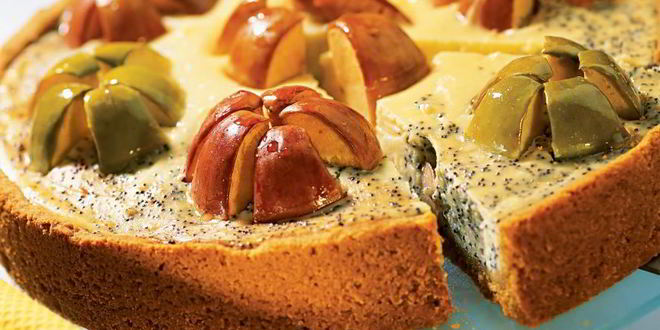 Рецепт яблочно-творожного чизкейк с маком