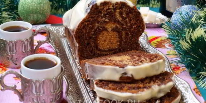 Рецепт кекса зебра на кефире