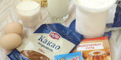 Шаг 1: кекса зебра на кефире