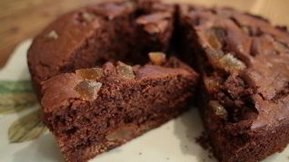 Рецепт Шоколадного кекса с инжиром и имбирем
