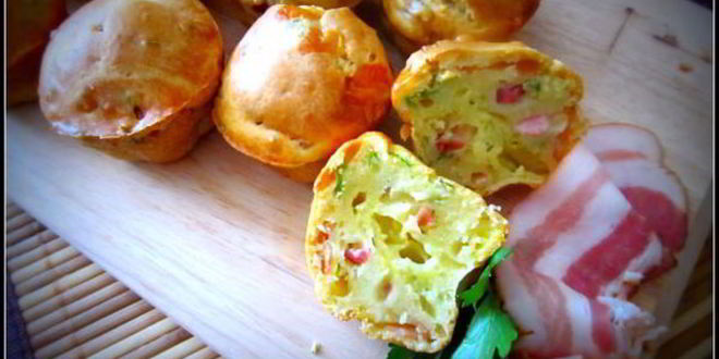 Рецепт сырных кексов с ветчиной и зеленью