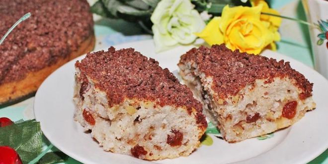 Рецепт воздушного кекса на кефире с изюмом