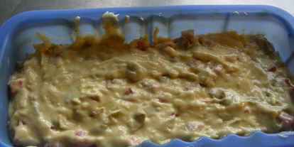 Шаг 5: закусочного кекса с ветчиной, сыром грюер и оливками