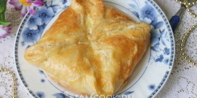 Рецепт хачапури с сыром из слоеного теста