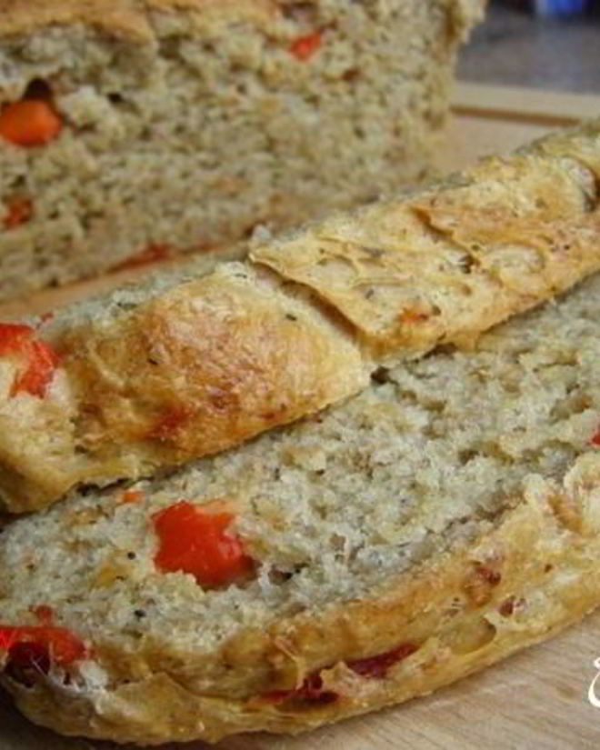 Рецепт гречневого хлеба с печеныма перцема