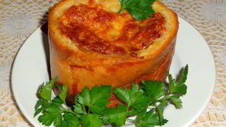 Рецепт Запеченного батона с фаршем и тыквой