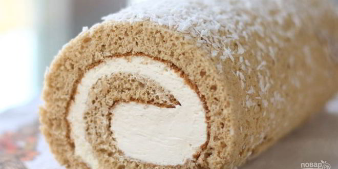 Рецепт Кокосово-медового рулет