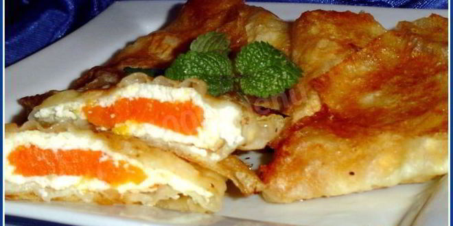 Рецепт конвертиков из лаваша с тыквенно-творожной начинкой