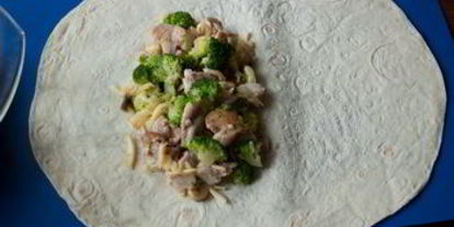 Шаг 8: курицы с брокколи в лаваше