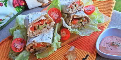 Шаг 18: курицы с овощами в лаваше