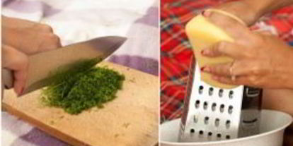 Шаг 1: лаваша с адыгейским сыром и зеленью