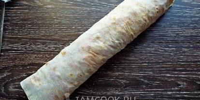 Шаг 9: лаваша с корейской морковкой и ветчиной