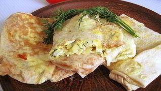 Рецепт Лаваша с сыром, яйцом и зеленью