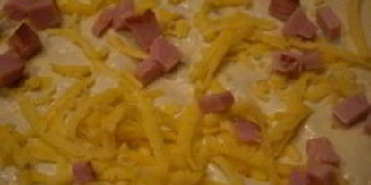 Шаг 2: лаваша с ветчиной и твердым сыром