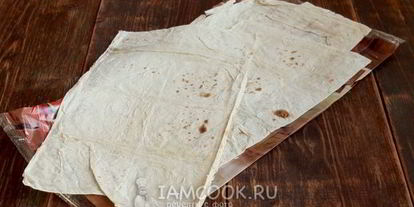 Шаг 3: треугольников из лаваша с ветчиной и сыром