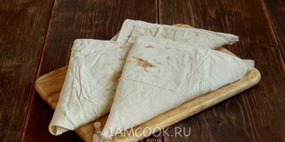 Шаг 9: треугольников из лаваша с ветчиной и сыром