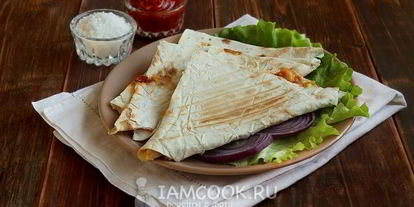 Шаг 10: треугольников из лаваша с ветчиной и сыром