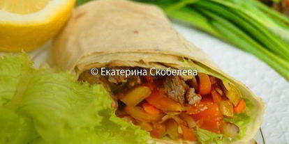 Шаг 5: закуски в лаваше с сочной говядиной и овощами