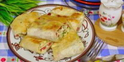 Шаг 8: жареного лаваша с колбасой и сыром