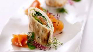 Рецепт Копченой норвежской семги в лепешке