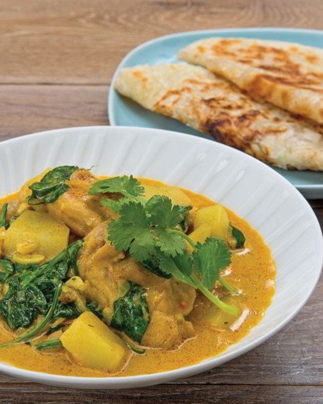 Рецепт курицы карри с лепешками ротти