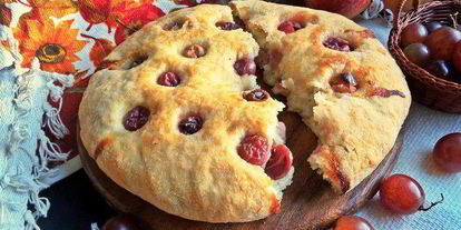 Шаг 12: осенней фокаччи с виноградом и сыром